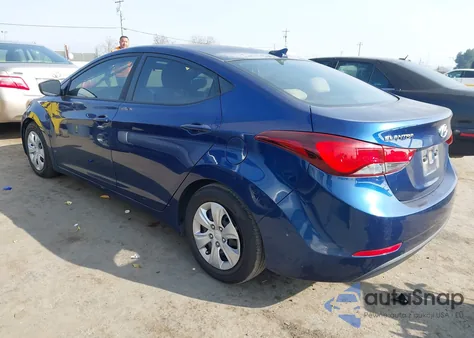 2016 Hyundai Elantra Se z USA, uszkodzony, nr VIN 5NPDH4AE2GH744207